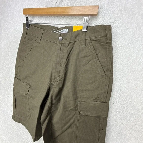 Carhartt Mens 32 Relaxed Fit Force Ripstop Cargo Work Shorts Khaki BS3643 - Picture 8 of 9